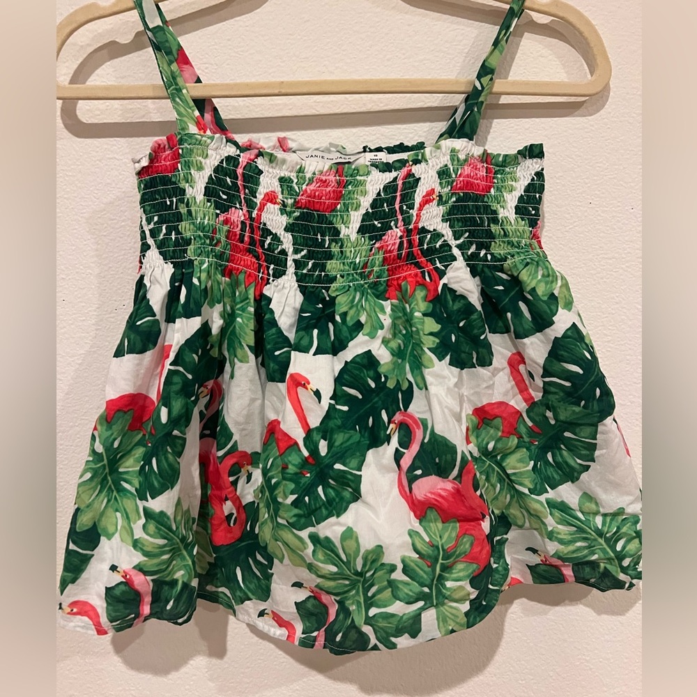 Janie & Jack Tropical Flamingo Print Smocked Kids Top 10